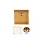 Aqu Brushed Gold Handmade Single Bowl Kitchen Sink 440*440*205